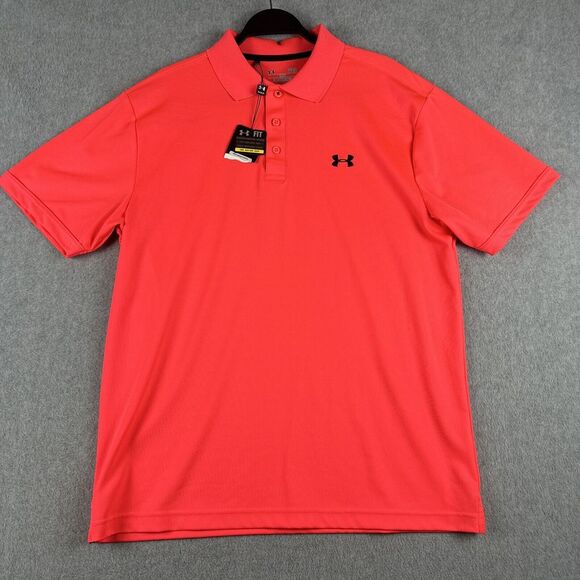 Under Armour Other - Under Armour Shirt Mens L Pink Golf Polo Loose Headgear Stretch Performance NWT